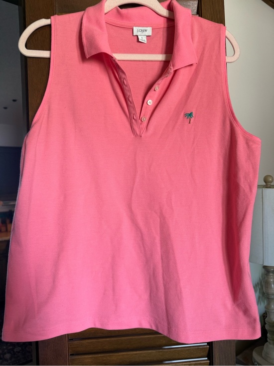 J. Crew Factory Tops - J. Crew Factory sleeveless polo pink large EUC